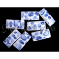 Margele acrilice alb-albastru 28mm st 5b